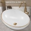 White Bathroom Sink Vessel Wash Basin Washing Vanity Bowl Above Counter Hand Toilet Bath Countertop Modern Oval Ceramic