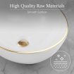White Bathroom Sink Vessel Wash Basin Washing Vanity Bowl Above Counter Hand Toilet Bath Countertop Modern Oval Ceramic