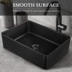 Black Bathroom Sink Vessel Wash Washing Basin Vanity Above Counter Hand Toilet Bowl Countertop Modern Bath Ceramic Rectangle
