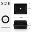 Black Bathroom Sink Vessel Wash Washing Basin Vanity Above Counter Hand Toilet Bowl Countertop Modern Bath Ceramic Rectangle
