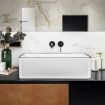 White Bathroom Sink Vessel Washing Basin Vanity Hand Wash Bowl Above Counter Bath Toilet Countertop Modern Ceramic Rectangle