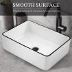 White Bathroom Sink Vessel Washing Basin Vanity Hand Wash Bowl Above Counter Bath Toilet Countertop Modern Ceramic Rectangle