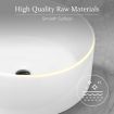 White Bathroom Sink Vessel Hand Wash Basin Vanity Washing Bowl Above Counter Toilet Bath Countertop Ceramic Modern Round
