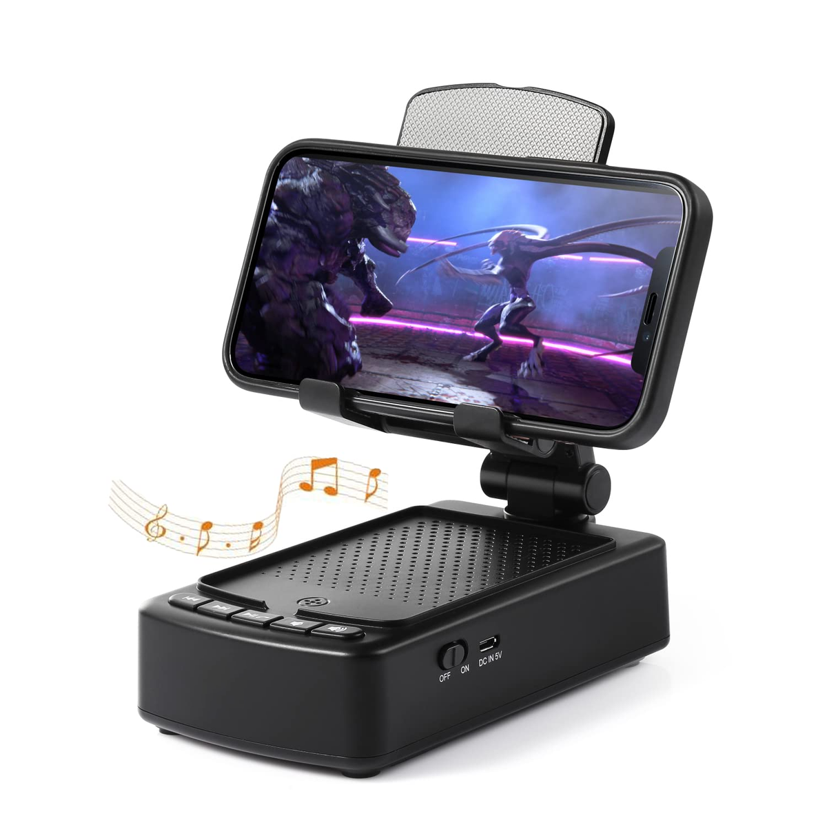 Mobile Phone Stand with Bluetooth Speaker,Adjustable Tablet Holder with Wireless Speaker,Tech Gadgets,Unique Ideal Gifts