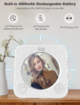 Portable CD Player with Bluetooth,4000mAh Rechargeable Kpop Music Player with HiFi Speaker,Remote Control,Sleep Timer,Headphone Jack,Supports FM Radio/U-Disk/AUX (White)