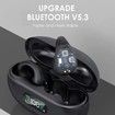 Wireless Ear Clip Bone Conduction Headphones for Running Sports (Black)