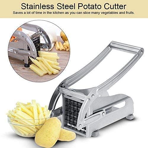 French Fry Cutter Potato Chipper Cutter Stainless Steel Chopper Maker Vegetable and Potato Slicer for Potatoes Carrots Cucumbers