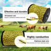 Electric Fence Poly Wire Tape Portable Temporary Fencing Polywire 400 Meters 2.3mm 9 Stainless Steel Strands Cattle Sheep Goats Horses Yellow and Black