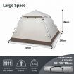 OGL 4 Person Tent Camping Instant Pop Up Family Beach Sun Shade Shelter Waterproof 240x240x160cm Creamy White