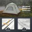 OGL 4 Person Camping Tent Pop Up Instant Family Beach Shelter Sun Shade Waterproof 240x240x160cm Creamy White