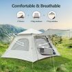 OGL 4 Person Camping Tent Pop Up Instant Family Beach Shelter Sun Shade Waterproof 240x240x160cm Creamy White