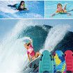 Inflatable Surf Board with Learn Swim Beach Safety Theme Surfing Swimming Summer Fun Toy for Kids Adults