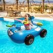 Inflatable Float Seat Boat Pool Water Gun Toy Water Ride-on Car Summer Swimming Ring for Kids,Boys and Girls Col.Blue