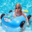 Inflatable Float Seat Boat Pool Water Gun Toy Water Ride-on Car Summer Swimming Ring for Kids,Boys and Girls Col.Blue