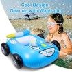Inflatable Float Seat Boat Pool Water Gun Toy Water Ride-on Car Summer Swimming Ring for Kids,Boys and Girls Col.Blue