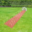 Shark Lawn Sprinkler Water Slide Red with Spraying and Inflatable Crash Pad for kids outdoor Play Pool Toys