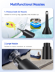 Compressed Air Duster,Fulljion 3-Gear to 51000RPM Electric Air Duster Portable Air Blower with LED Light,6000mAh Rechargeable Cordless Air Duster (Black)