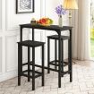 Bar Kitchen Table Dining Room Black TV Console Hallway Entryway Entrance Narrow Modern Couch Furniture Wooden Top Metal Legs