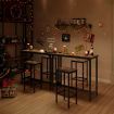 2 Bar Kitchen Stools Dining Room Counter Breakfast Chairs Plant Flower Pot Stand Modern Bench Seat Wooden Top Metal Legs