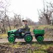 Kids Off Road Ride on Remote Control Electric Tractor Toy Trailer 12V Battery MP3 Player Safety Belt LED Light Green