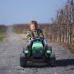 Kids Off Road Ride on Remote Control Electric Tractor Toy Trailer 12V Battery MP3 Player Safety Belt LED Light Green