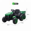 Kids Off Road Ride on Remote Control Electric Tractor Toy Trailer 12V Battery MP3 Player Safety Belt LED Light Green