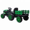 Kids Off Road Ride on Remote Control Electric Tractor Toy Trailer 12V Battery MP3 Player Safety Belt LED Light Green