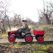 Kids Ride on Off Road Remote Control Tractor 12V Battery Electric Toy Trailer MP3 Player Safety Belt LED Light Red