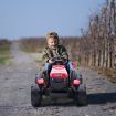 Kids Ride on Off Road Remote Control Tractor 12V Battery Electric Toy Trailer MP3 Player Safety Belt LED Light Red