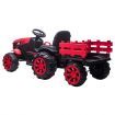 Kids Ride on Off Road Remote Control Tractor 12V Battery Electric Toy Trailer MP3 Player Safety Belt LED Light Red