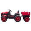 Kids Ride on Off Road Remote Control Tractor 12V Battery Electric Toy Trailer MP3 Player Safety Belt LED Light Red