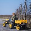 Kids Off Road Ride on Toy Tractor Remote Control 12V Battery Trailer MP3 Player Safety Belt LED Light Yellow