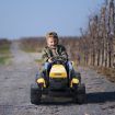 Kids Off Road Ride on Toy Tractor Remote Control 12V Battery Trailer MP3 Player Safety Belt LED Light Yellow