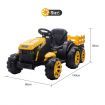 Kids Off Road Ride on Toy Tractor Remote Control 12V Battery Trailer MP3 Player Safety Belt LED Light Yellow