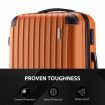 Carry On Luggage Suitcase Travel Travaller Bag Hard Shell Case Lightweight Travelling with Wheels Checked Rolling Trolley TSA Lock Orange