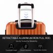 Carry On Luggage Suitcase Travel Travaller Bag Hard Shell Case Lightweight Travelling with Wheels Checked Rolling Trolley TSA Lock Orange