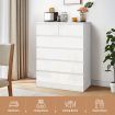 6 Drawers Chest Dresser White Bedside Table Tallboy Storage Cabinet Nightstand End Sofa Bed Side Pantry Furniture Bedroom Hallway Living Room