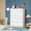 6 Drawers Chest Dresser White Bedside Table Tallboy Storage Cabinet Nightstand End Sofa Bed Side Pantry Furniture Bedroom Hallway Living Room