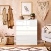 6 Drawers Chest Dresser White Bedside Table Tallboy Storage Cabinet Nightstand End Sofa Bed Side Pantry Furniture Bedroom Hallway Living Room