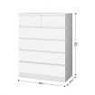 6 Drawers Chest Dresser White Bedside Table Tallboy Storage Cabinet Nightstand End Sofa Bed Side Pantry Furniture Bedroom Hallway Living Room