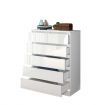 6 Drawers Chest Dresser White Bedside Table Tallboy Storage Cabinet Nightstand End Sofa Bed Side Pantry Furniture Bedroom Hallway Living Room