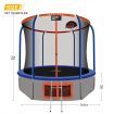 Genki 10ft Round Kids Trampoline with Safety Enclosure & Basketball Hoop