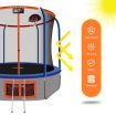 Genki 10ft Round Kids Trampoline with Safety Enclosure & Basketball Hoop