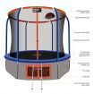Genki 10ft Round Kids Trampoline with Safety Enclosure & Basketball Hoop
