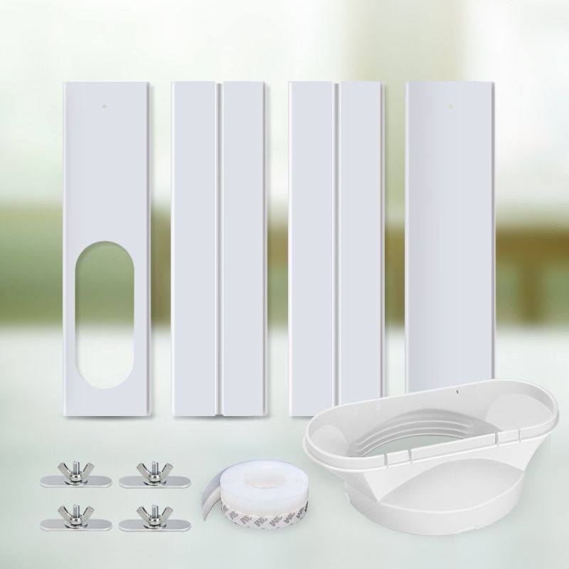 Air Conditioner Kit Max Adjustable Length 43cm -140cm Air Conditioner Window Vent Reinforced PVC Plates Seal
