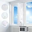 Portable Air Conditioner Universal Window Seal Kit Hot Air Stop Air Exchange Guards with Zip and Adhesive Fastener 4M
