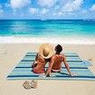 Beach Blanket Outdoor Picnic Blanket Mat 200x145cm Lightweight Folding Camping Portable Travel Blue Line