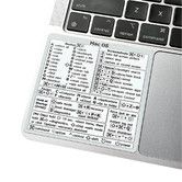 Mac OS (Ventura/Monterey/Big Sur/Catalina/Mojave) Keyboard Shortcuts,M1/M2/Intel No-Residue Clear Vinyl Sticker,Compatible with 13-16-inch MacBook Air and Pro (White)