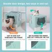 Cat Litter Box Enclosed Kitty Toilet Training Foldable Tray Top Entry Lid Front Exit Large Covered Hooded Potty Pan Furniture Scoop Green
