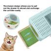 Cat Litter Box Enclosed Kitty Toilet Training Foldable Tray Top Entry Lid Front Exit Large Covered Hooded Potty Pan Furniture Scoop Green